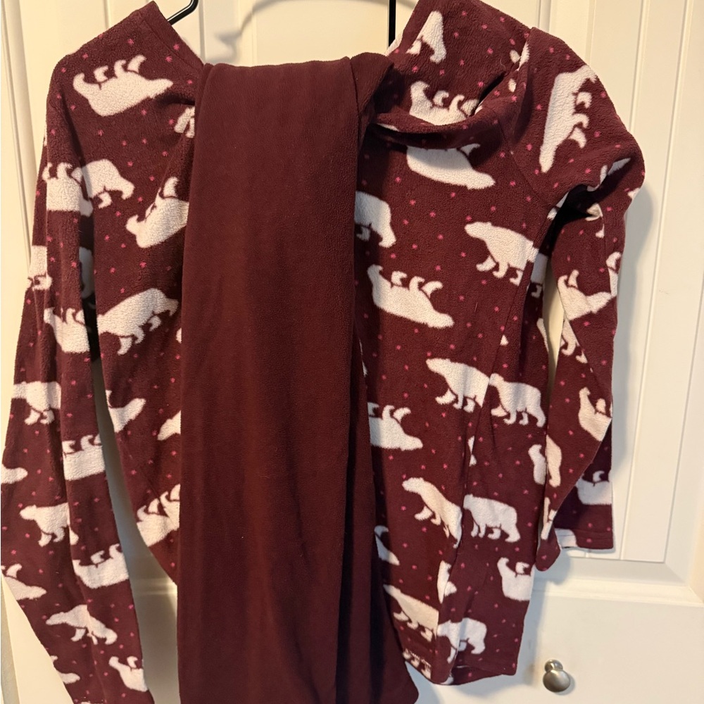 Sonoma Red and White Pajama Set with Playful Polar Bear Print